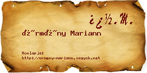 Örmény Mariann névjegykártya
